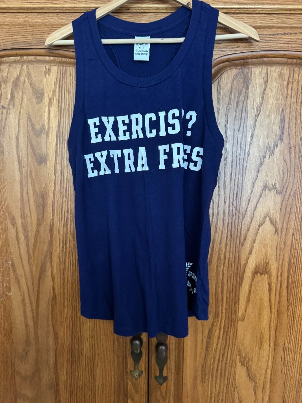 PINK Victoria's Secret Navy Blue Graphic Tank Top